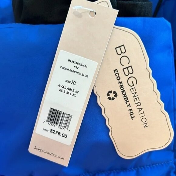 NWT BCBG Generation royal blue parka Feather-free eco-friendly fill Size XL - Picture 13 of 14